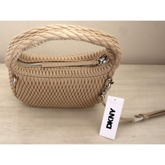 DKNY 02509 Women's O/S Beige Mack Nylon Hobo Crossbody/Shoulder Bag - Picture 15 of 16